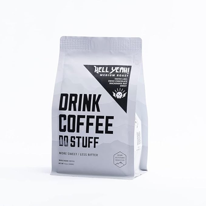 DRINK COFFEE DO STUFF, Blend, 2 Pound Bag, Whole Bean, Medium Roast, Sweet, Chocolate, Caffeine, Organic, Lake Tahoe Coffee (Hell Yeah!)