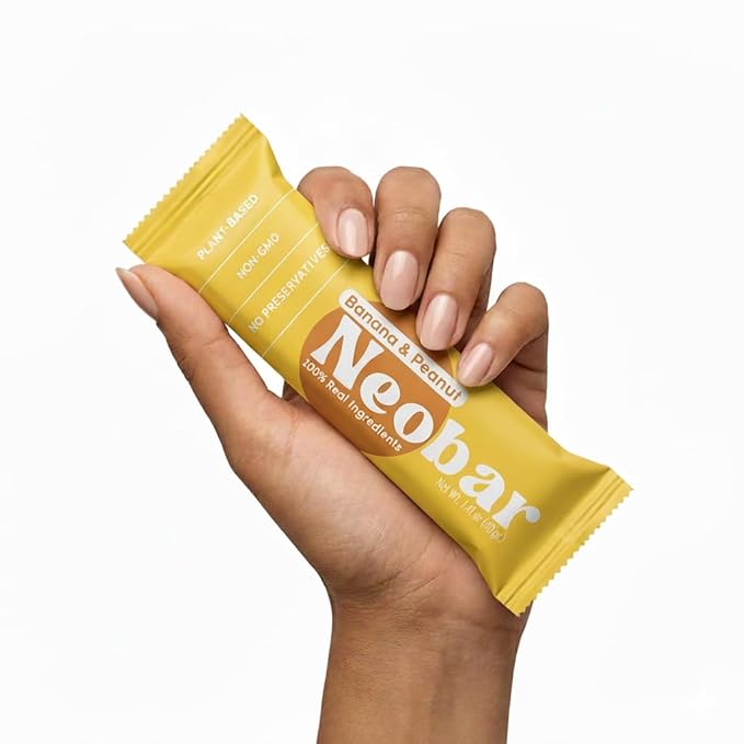 NEOBAR Fruit and Nut Bars - Plant-Based Vegan Snack Bars, Gluten Free Dairy Free Snacks, No Added Sugar, No Preservatives, Non-GMO | Banana & Peanut,12 Count