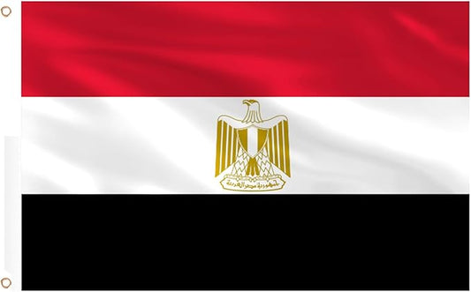 Ahfulife Egypt Flag 3x5 Ft, 1 Pc Large Egyptian National Flags for Outdoor Indoor, Double Sided with Brass Eyelets for World Cup, Party, Garden, Bar, Street Decor