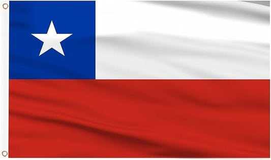 AhfuLife Chile Flag 3x5 Ft, Large Chilean National Flags for Outside - Double Side with Brass Eyelets for Chilean Party Decorations, Soccer Party Bar Garden Decoration Indoor Outdoor