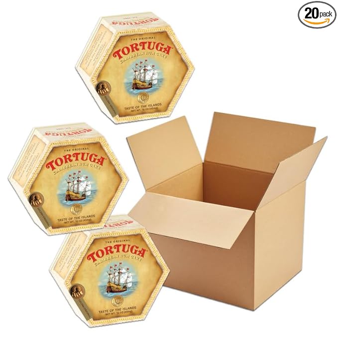TORTUGA Caribbean Classic Golden Original Rum Cake - 16 oz. - Case of 20 - Gourmet Gift for Food Gift Basket, Snack Gift Basket, Birthday Gifts, and Bakery Desserts - Great Mini Cakes for Delivery