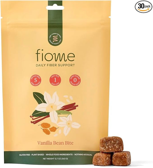 Fiber Bites - 5g Daily Fiber Supplement - Supports Regularity, Digestion and Gut Health - All Natural Ingredients, Vanilla Bean Flavor, 30 Servings