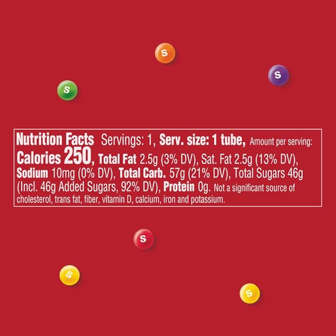SKITTLES Littles Originals Rainbow Chewy Candy, 45.6 Oz, SKITTLES Bulk Candy 24 Count Mega Tubes, Tiny Fruit Flavored Treats for Sharing at the Office