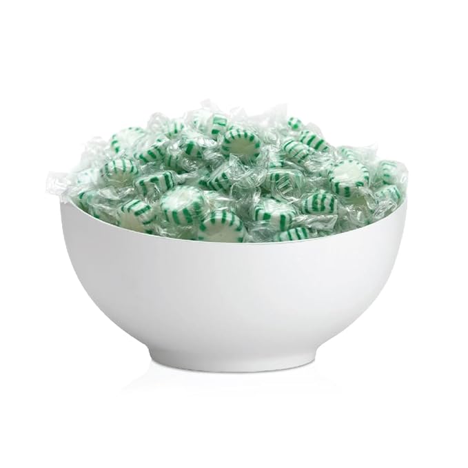Starlight Spearmint Mints - 3 Pound Bulk Pack - Hard Candy - Hard Candy Individually Wrapped - Green and White Hard Candies - After Dinner Treats