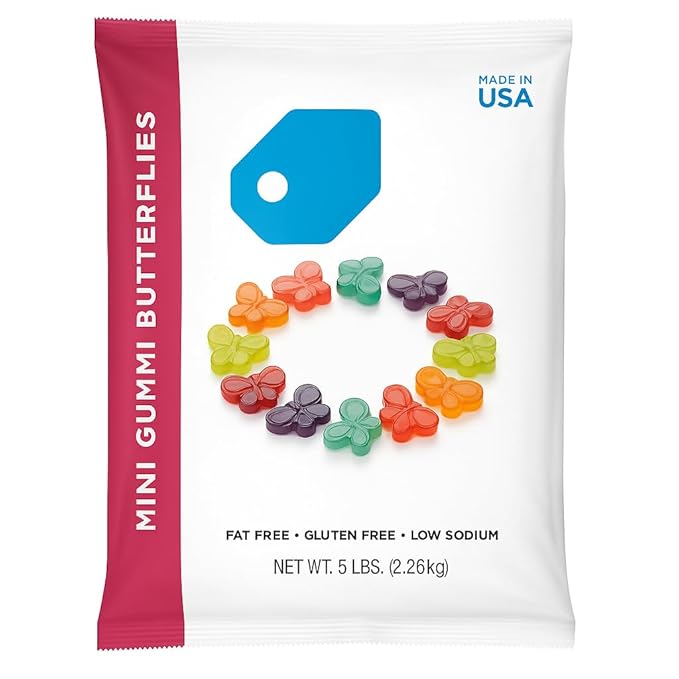 World's Best Mini Gummi Butterflies, 5lbs of Candy (Pack of 1) 50234