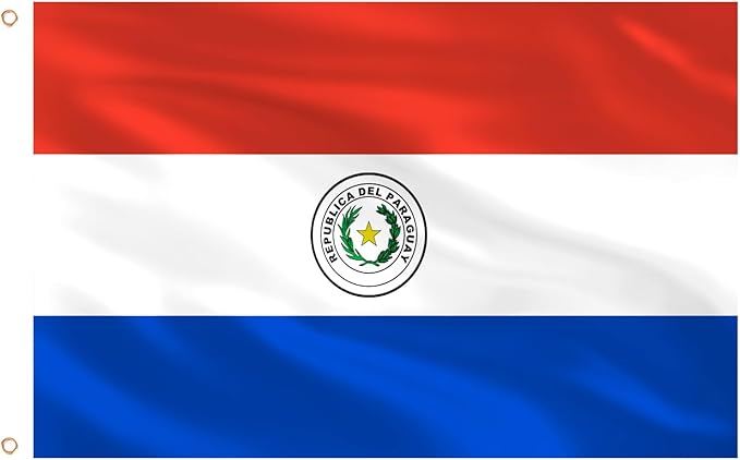 Ahfulife Paraguay Flag 3x5 Ft, 1 Pc Large Paraguayan National Flags for Outdoor Indoor, Double Sided with Brass Eyelets for World Cup, Party, Garden, Bar, Street Decor