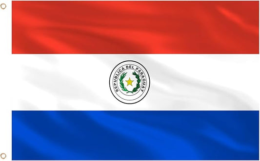 Ahfulife Paraguay Flag 3x5 Ft, 1 Pc Large Paraguayan National Flags for Outdoor Indoor, Double Sided with Brass Eyelets for World Cup, Party, Garden, Bar, Street Decor