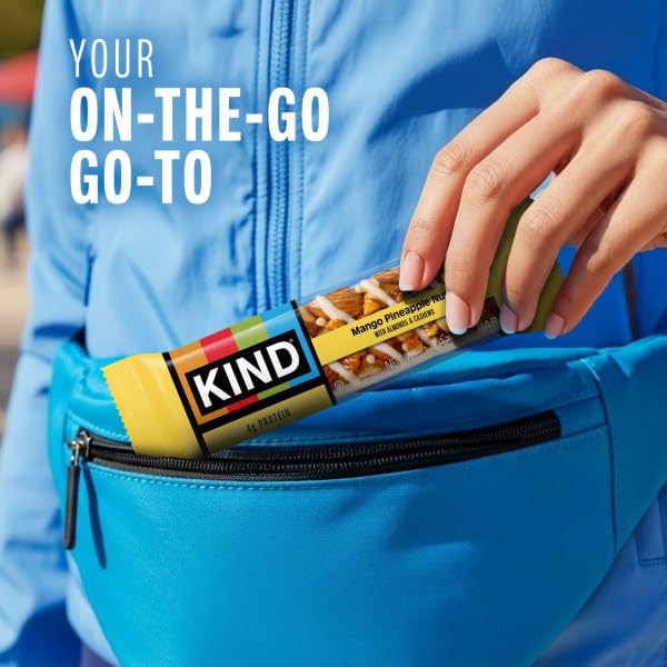KIND Healthy Snack Bars, Mango Pineapple Nut, 4g Protein, High in Fiber, Gluten Free, Non-GMO, 12 Count