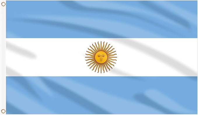 AhfuLife 2 Pcs Argentine Flag 3x5 Ft, Large Argentina National Flags for Outside - Double Side with Brass Eyelets for Argentine Party Decorations, Soccer Party Bar Garden Decoration Indoor Outdoor