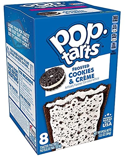 Pop Tarts Frosted Toaster Pastry Variety, Brown Sugar Cinnamon, Cookies & Creme, Smores, and Chocolate Fudge, 13.5 Ounce (Pack of 4) - with Two MYD Lollipops or Bag Clip