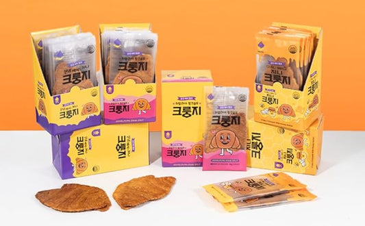 Korean Food Dessert Flat Croissant Snack Variety Pack (Original, Salt, Honey) | 30 Individually Wrapped Crispy Layered Pastry Chips (3 Boxes x 10 Packs)