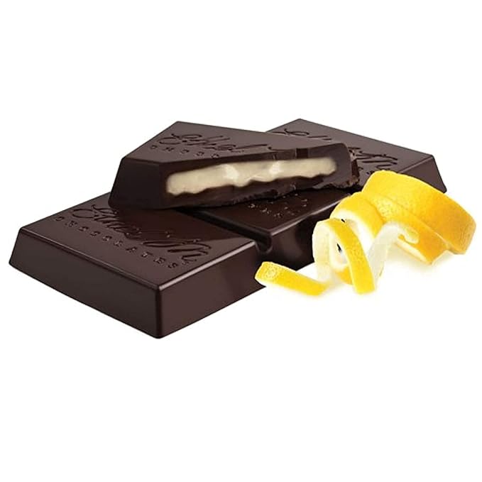 Ethel M Chocolates Premium Dark Chocolate Lemon Satin Crème Filled Bars, Individually Wrapped Chocolate Candy Bars, for Gifting, Holidays & Everyday Indulgence (24 Pieces)
