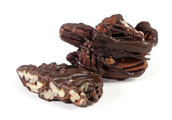 Nut Clusters Chocolate Gift Red Box - Assorted Variety of Caramel Brittles, Pecan Patties, Almond, Cashew Clusters, Kosher - Dairy Free Nuts and Chocolate Gift Basket - Holiday Chocolate Covered Nuts Assortment for Corporate Gifting