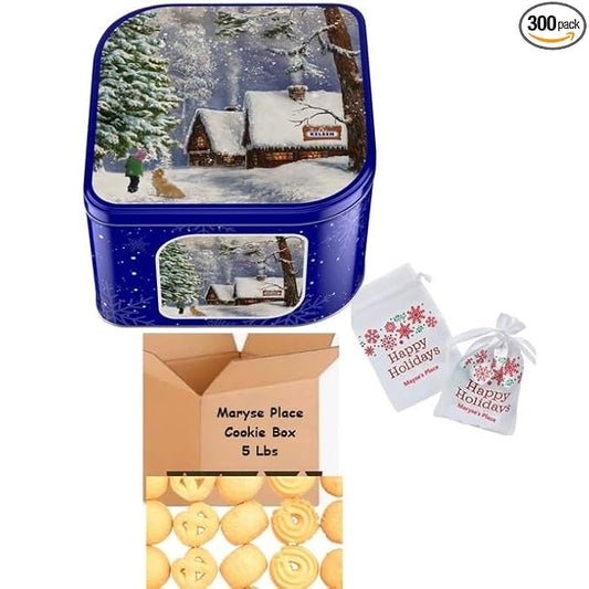 Danish cookie (Kelsen).Kelsen Danish Butter Cookies in Decorative Holiday Tin, 80 Ounce (300 Cookies). Christmas Butter Cookies 5 Lb . Best Holiday Present For Friends, Entire Family, Corporate, Clients, Coworkers, Schools. Come With Maryse's Place Hol...