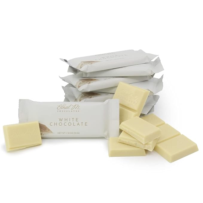 Ethel M Chocolates Premium White Chocolate Bars, Individually Wrapped Chocolate Candy Bars, for Gifting, Holidays & Everyday Indulgence (24 Pieces)