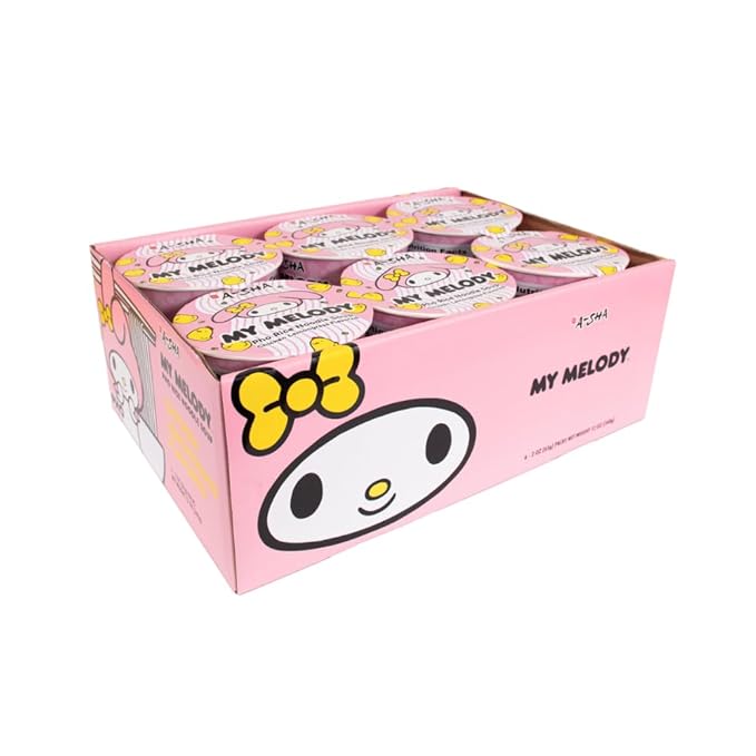 A-SHA My Melody Pho Cup Rice Noodle (6 Cups), Chicken Lemongrass Flavor, Vegetarian, Gluten-Free, Premium Microwavable Rice Noodle Soup, No MSG, Authentic Flavor