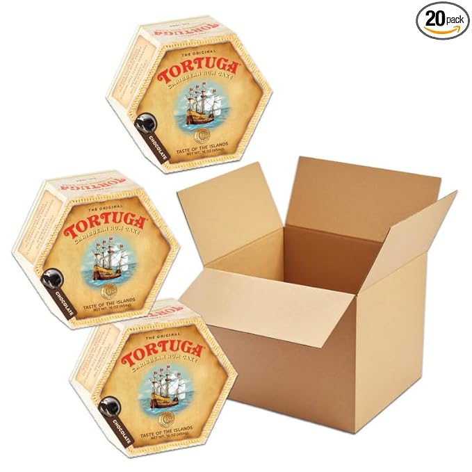 TORTUGA Caribbean Chocolate Rum Cake - 16 oz - Case of 20 - The Perfect Premium Gourmet Gift for Stocking Stuffers, Gift Baskets, and Christmas Gifts - Great Cakes for Delivery