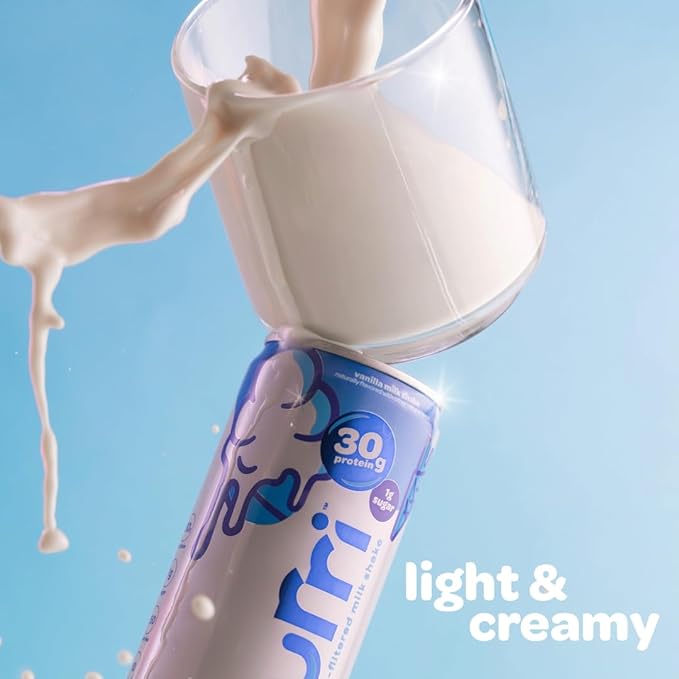 Nurri - 30g Protein Ultra Filtered Milk Shake – Vanilla - Lactose Free, Low Sugar, 150 Calories, 10 Vitamins and Minerals - 11 fl oz, 10 Cans