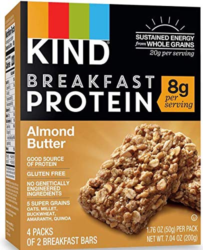 Kind Breakfast Bars New Variety 5 Pack. 1 Box of each: Dark Chocolate, Honey Oat, Peanut Butter, Almond Butter. Total of 40 Bars