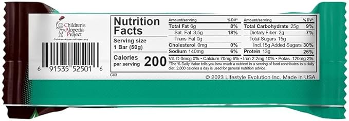NuGo Dark Chocolate Mint Chocolate Chip, 13g Protein Bar, Vegan, Gluten Free, Non-GMO, Kosher Pareve, 12 Count