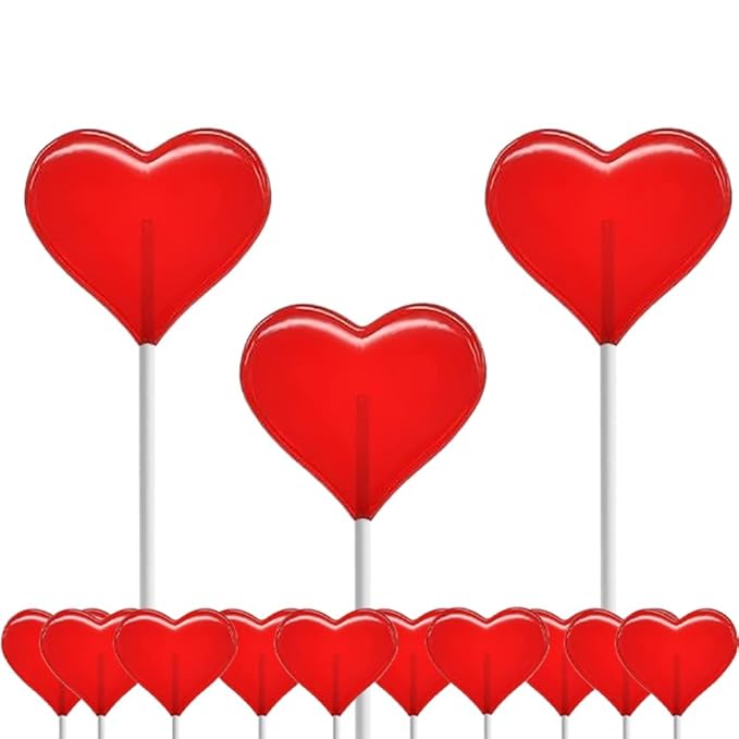 Fruidles Valentines Day Lollipops Mini Red Heart Shaped Strawberry Flavored Lollipop, Individually Wrapped, 5g Lollipops (1600 Lollipops)