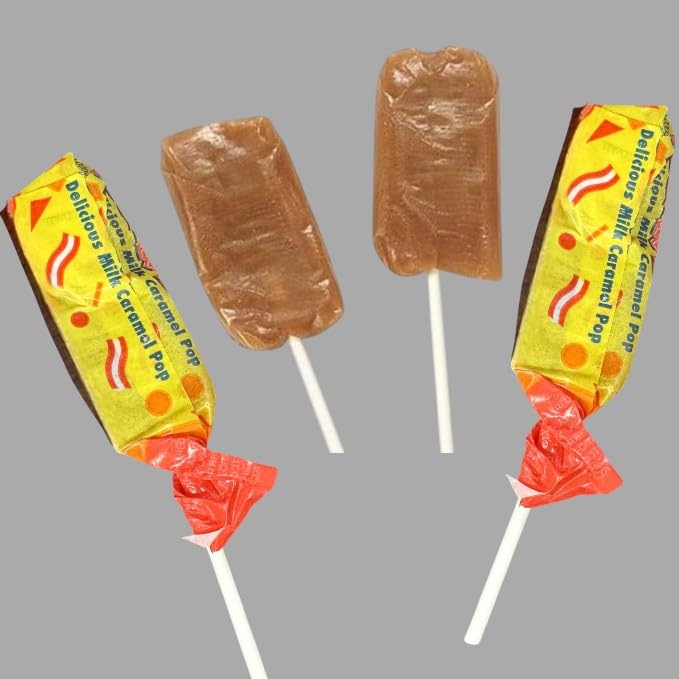 Sugar Dady Milk Caramel Pops Classic Suckers -1.5 lbs Delicious Rich Milk Caramel Flavor - Individually Wrapped Candy Treats - Perfect for Parties, Holidays, and Sweet Cravings(24 oz)