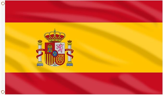 AhfuLife 2 Pcs Spain Flag Spanish Flag 3x5 Ft, Large Spain National Flags - Double Side with Brass Eyelets for Spanish Party Decorations, Bar Garden Street Decoration Indoor Outdoor