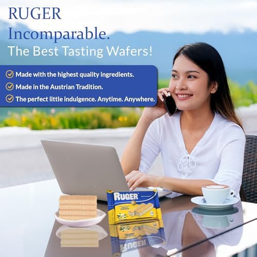 Ruger Wafers- Austrian Vanilla Wafers- 2.125 Ounce (Pack of 12) - Crispy, Creamy, Delicious Vanilla Wafer Cookies made with Natural Ingredients. Heavy Gauge Packaging provides the longest shelf-life on the market - Perfect year round - anytime and anyw...