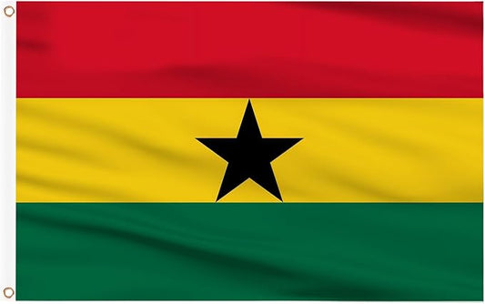 Ahfulife Ghana Flag 3x5 Ft, 1 Pc Large Ghanaian National Flags for Outdoor Indoor, Double Sided with Brass Eyelets for World Cup, Party, Garden, Bar, Street Decor