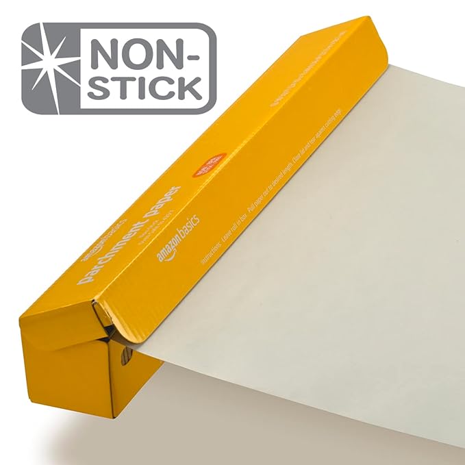 Amazon Basics Parchment Paper for Baking, Non-Stick, 90 Sq Ft Roll, (Pack of 12)
