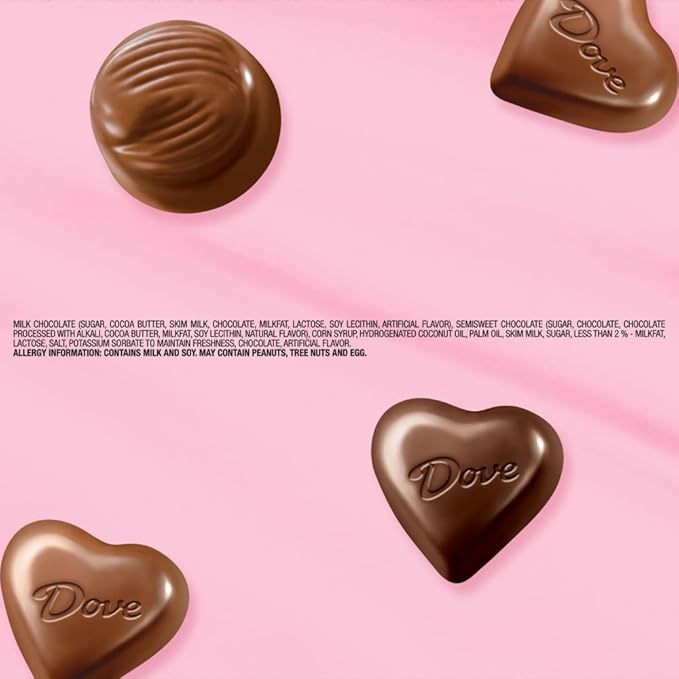 Dove Assorted Chocolate Hearts & Truffles, 5.82 oz Heart Tin (Pack of 2)