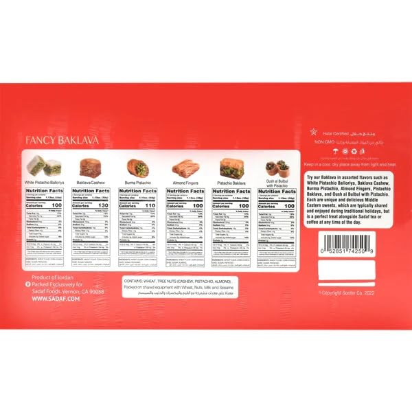Sadaf Fancy Baklava - Sweet Baklava Pastry - Tasty Snack - Middle Eastern Delight - Pastry Gift Box - 6 Assorted Sweets | 28 pieces