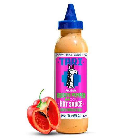 Tari Hot Sauce - Aji Rocoto - Creamy with a Smoky Kick - Game Day Favorite - 11.8oz