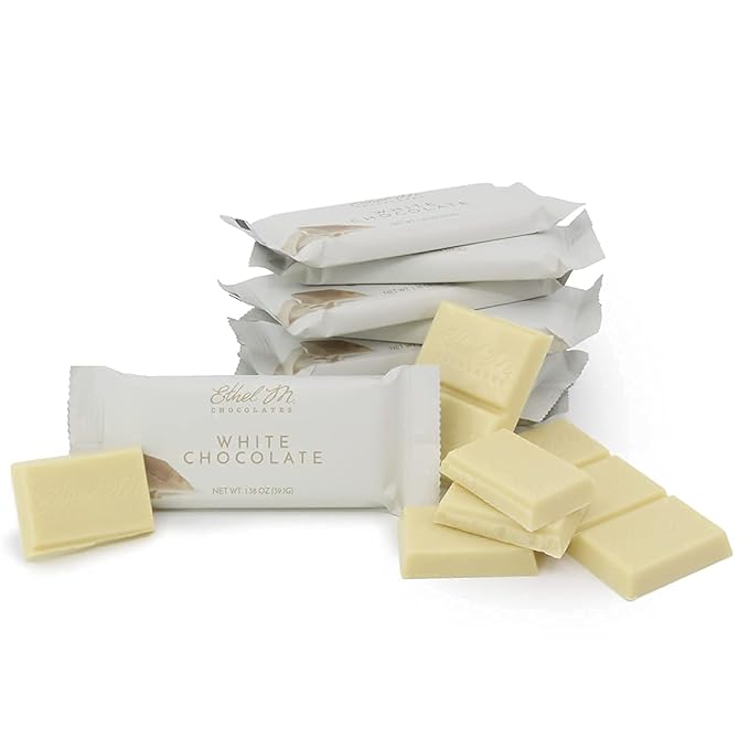Ethel M Chocolates Premium White Chocolate Bars, Individually Wrapped Chocolate Candy Bars, for Gifting, Holidays & Everyday Indulgence (8 Pieces)