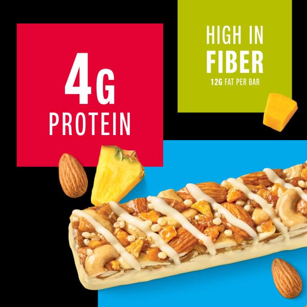 KIND Healthy Snack Bars, Mango Pineapple Nut, 4g Protein, High in Fiber, Gluten Free, Non-GMO, 12 Count