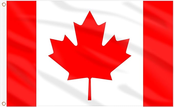 AhfuLife Canada Flag 3 x 5 Ft, Large Canadian Flags for Outside - Double Side with Brass Eyelets for Olympic Party Decorations, Bar Garden Street Decoration Indoor Outdoor