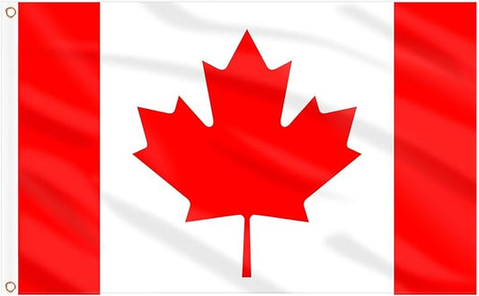 AhfuLife Canada Flag 3 x 5 Ft, Large Canadian Flags for Outside - Double Side with Brass Eyelets for Olympic Party Decorations, Bar Garden Street Decoration Indoor Outdoor