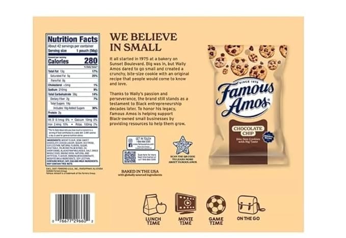 Chocolate Chip Cookies, Bite-Size, 2 oz Individual Bags - (42 - Count)
