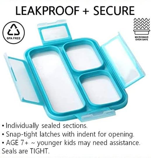 kinsho Snack Container - Small Bento Lunch Box for Kids Girls Boys Toddlers | MINI Leak-proof Boxes, Baby Bentobox for Daycare, Portion Containers, BPA-Free Pink and Blue Set of 2