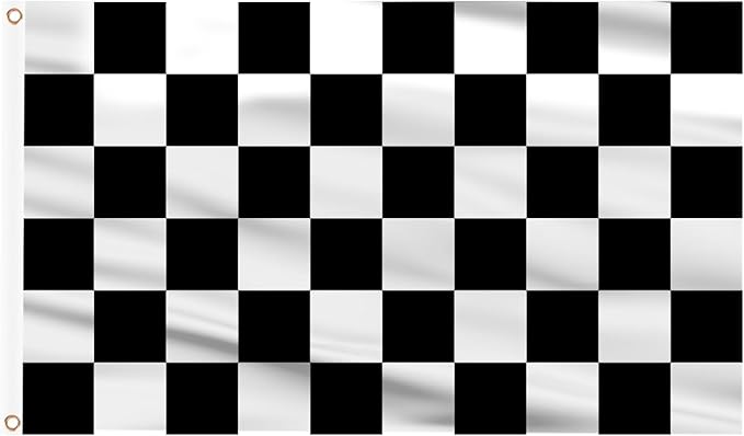 AhfuLife Checkered Flag 3x5 Ft, Large Black and White Racing Flags - Double Side with Brass Eyelets for Race Car Party, Garden Decoration Indoor Outdoor
