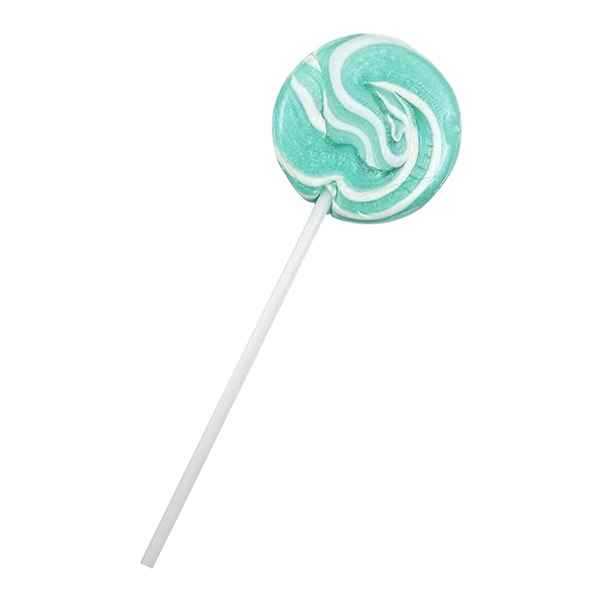 Aqua Light Blue Lollipops, 24 Pack, Blue Suckers, Blue Lollipops Individually Wrapped, Blue Lollipop Suckers Bulk, The Hampton Popcorn & Candy Company