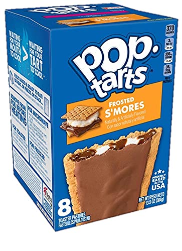 Pop Tarts Frosted Toaster Pastry Variety, Brown Sugar Cinnamon, Cookies & Creme, Smores, and Chocolate Fudge, 13.5 Ounce (Pack of 4) - with Two MYD Lollipops or Bag Clip