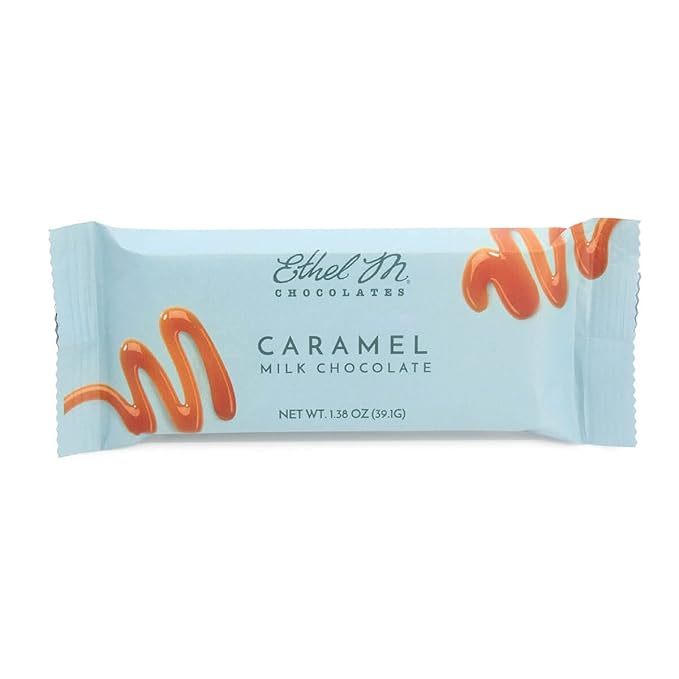 Ethel M Chocolates Premium Milk Chocolate Caramel Filled Bars, Individually Wrapped Chocolate Candy Bars, for Gifting, Holidays & Everyday Indulgence (8 Pieces)