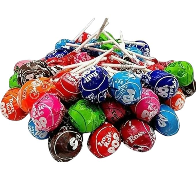 Classic Roll Lollipops-All 9 Assorted Fruit Flavors With Chocolate Center-1 lbs Of Americas Favorite Lollipop Individually Wrapped Peanut Free Gluten Free(16 oz)