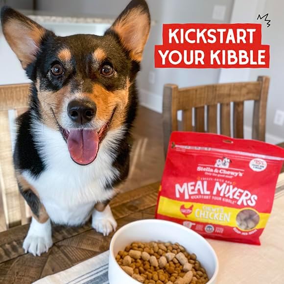 Stella & Chewy's Freeze-Dried Raw Chicken Meal Mixers- Dog Food Topper and Mixer - Made with 95% Cage-Free Chicken, Organs & Bone - Perfect for Picky Eaters - Grain-Free - 1oz (Pack of 2)