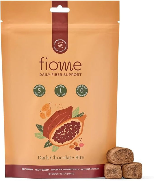 Fiber Bites - 5g Daily Fiber Supplement - Supports Regularity, Digestion and Gut Health - All Natural Ingredients, Dark Chocolate Flavor, 30 Servings