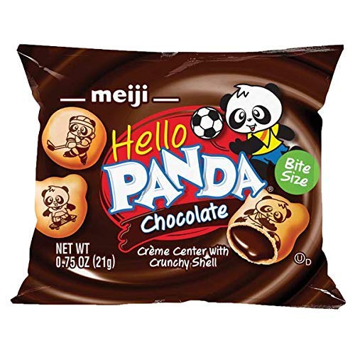Meiji Cookies, Chocolate Crème Filled - 6 oz, Pack of 8, 64 Bags Total - Bite Sized Cookies with Fun Panda Sports