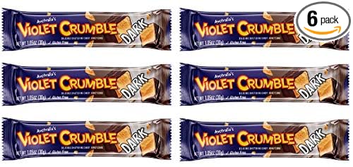 Violet Crumble Dark Chocolate Bars - Imported From Australia - 6 Bars