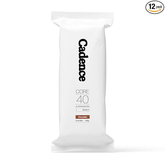 Cadence Chocolate Energy Bar - Case (50g x 12) | 40g Carb Blend with Organic Dates & Honey | Electrolytes for Hydration & Recovery | Natural Ingredients | Vegan-Friendly Fuel for Endurance Sports