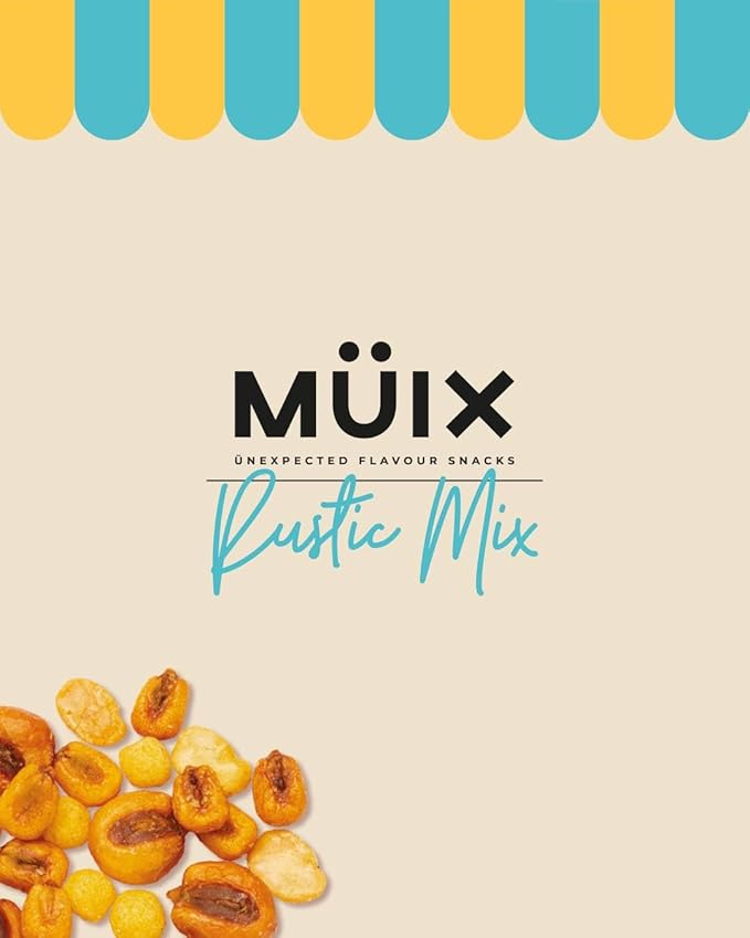 Müix Snacks, Premium Snack Mix: Rustic Mix - 2.3 Ounce Bags (Pack of 16 Bags), Healthy Trail Mix, Snack Mix (Salty Corn, Salty Baby Beans, BBQ Crunchies, XL Corn), Gluten Free, Vegan Snack